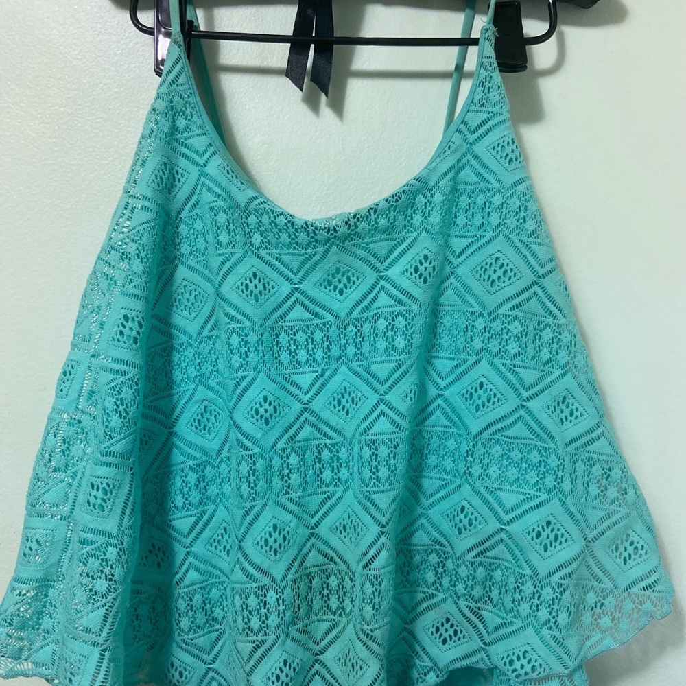 Bella D turquoise summer tank top size xs